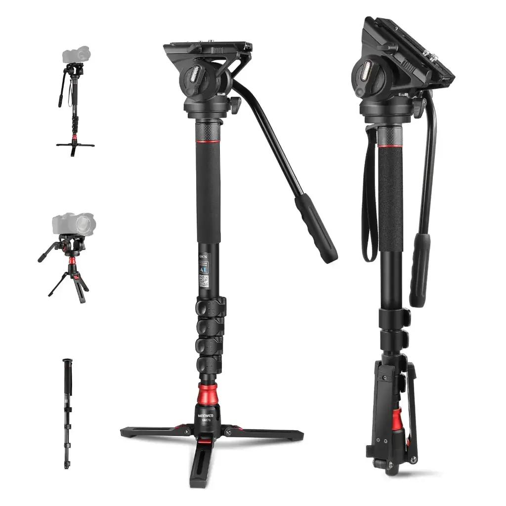 Monopie Neewer GM76 Profesional 179 cm con Cabezal Fluido
