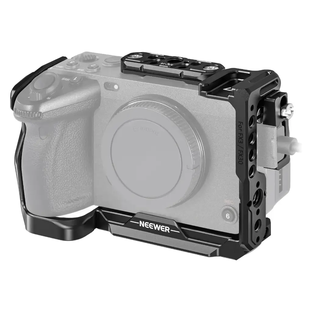 Jaula para Cámara Neewer FX3/FX30 con Abrazadera de Cable HDMI