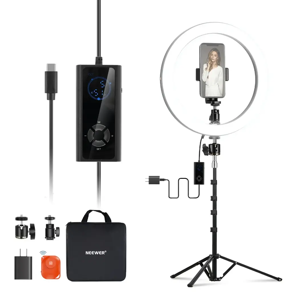 [10104664] Anillo de Luz LED Neewer RH12B de 12" con Soporte de 180 cm