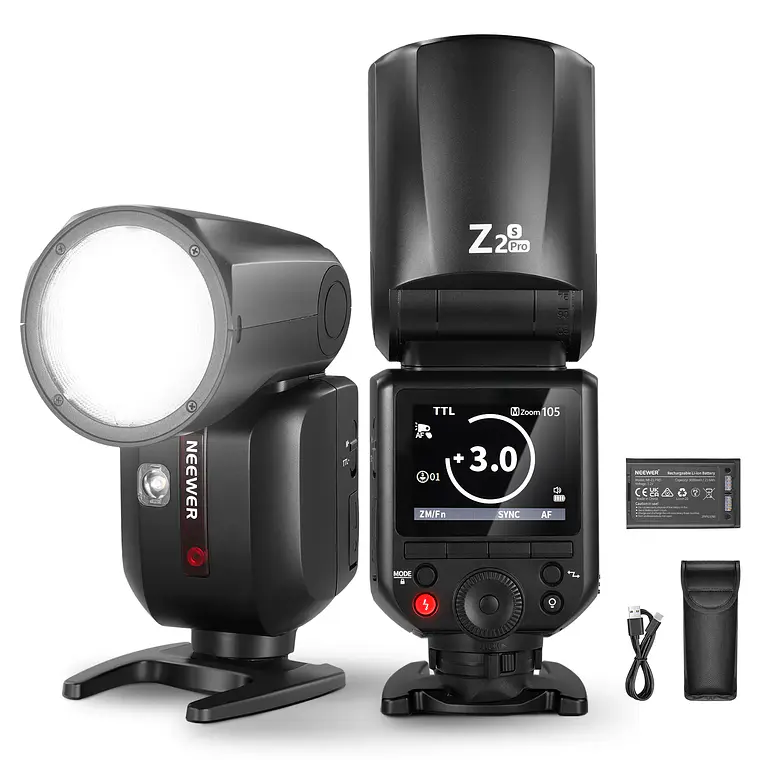[10105412] Flash Speedlite TTL de Cabeza Redonda con Batería de Litio 3000 mAh para Sony Neewer Z2PRO-S