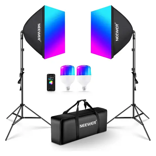 [10104134] Kit Softbox LED RGB 24W Neewer NK800